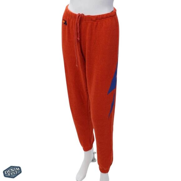 Aviator Nation Women’s BOLT Lounge SWEATPANTS - ORANGE // BLUE - Picture 8 of 15